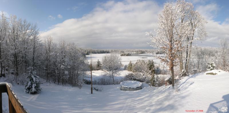 Thirteen Island Lake snowcovered panorama